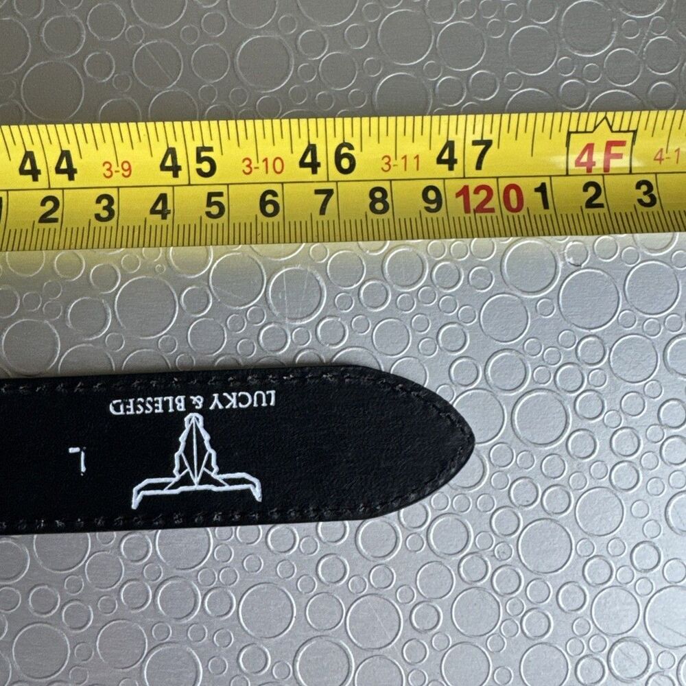 NWT Lucky & Blessed Black Embossed Concho Belt - Size L Runs Bigger Dust Bag - Picture 13 of 15